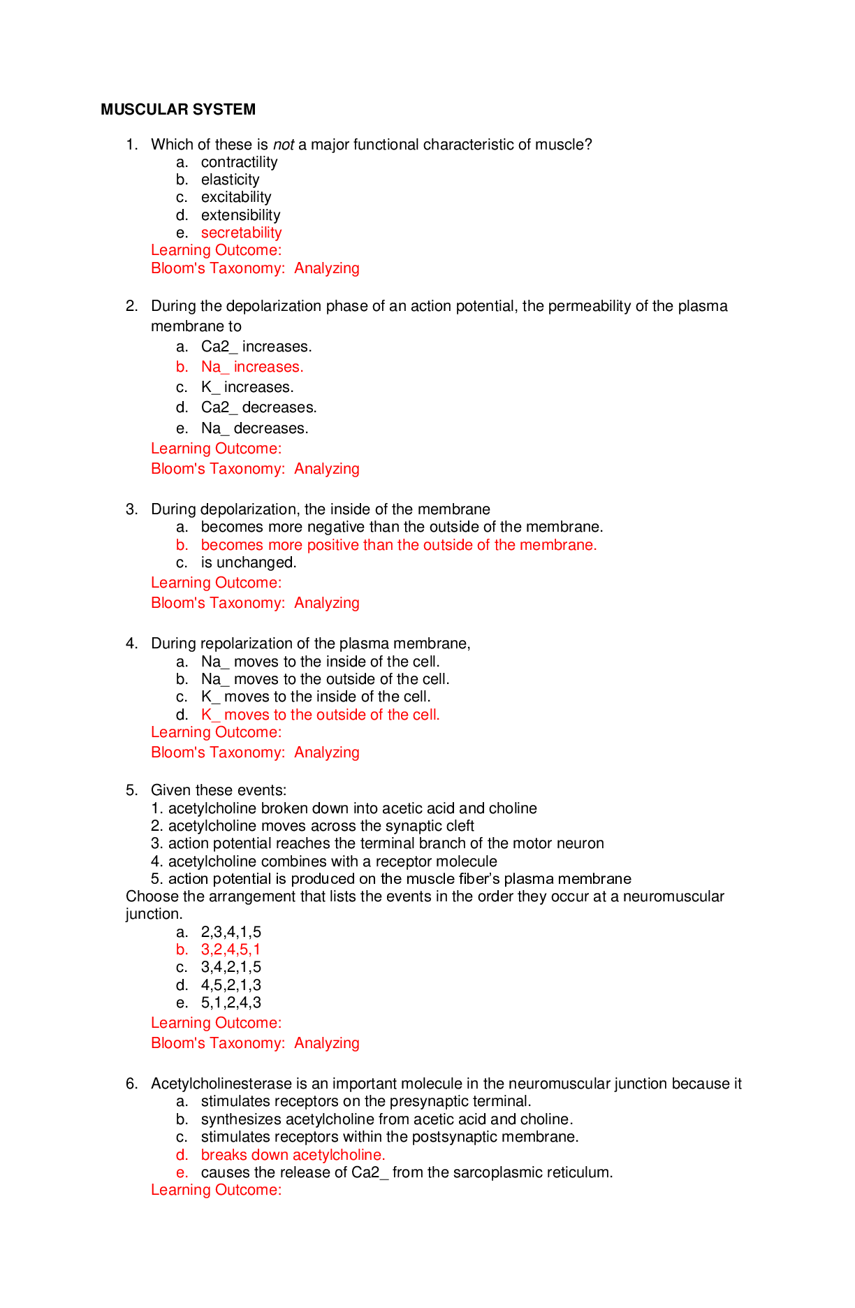 Preview image for Muscular System Antomy and Physiology Test bank
